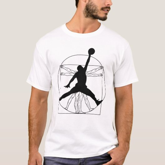 Funny Basketball Vitruvian T-Shirt (Vorderseite)