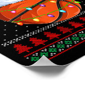 Funny Basketball Weihnachten Ugly Sweater Weihnach Poster (Ecke)