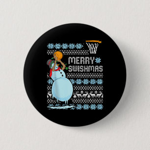 Funny Basketball Weihnachtsangebot Merry Swishmas  Button
