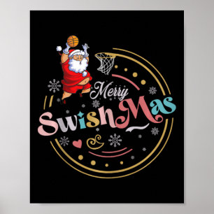 Funny Basketball Weihnachtsangebot Merry Swishmas  Poster