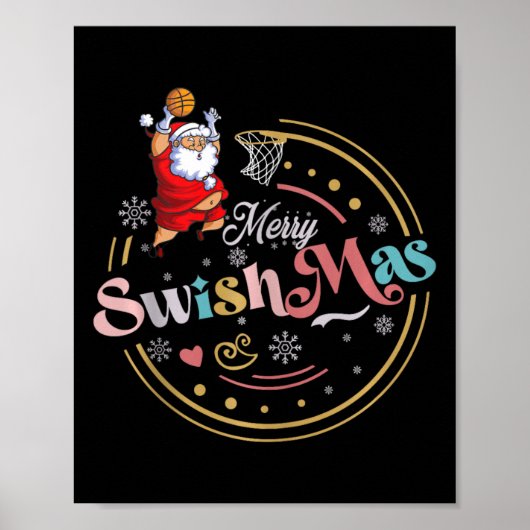Funny Basketball Weihnachtsangebot Merry Swishmas  Poster (Vorne)