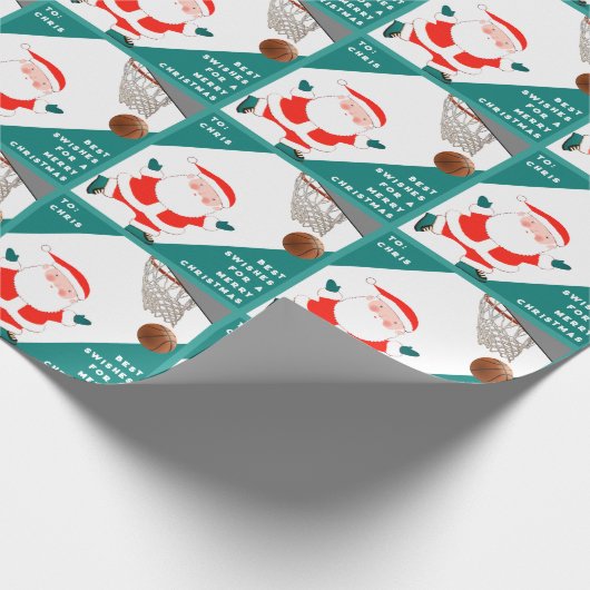 Funny Basketball Weihnachtsgeschenk Geschenkpapier (Ecke)