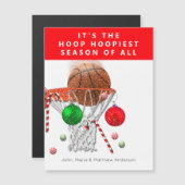 Funny Basketball Weihnachtskarte Magnetkarte (Vorne/Hinten)