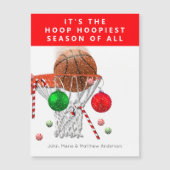 Funny Basketball Weihnachtskarte Magnetkarte (Vorderseite)