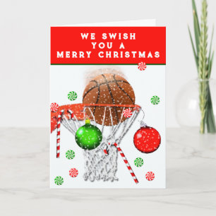 Funny Basketball Weihnachtskarten Feiertagskarte