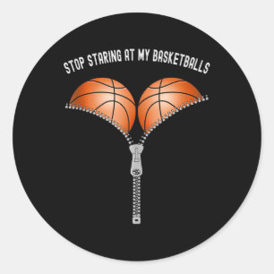 Funny Basketball Womens hört auf, an meinem Korb z Runder Aufkleber