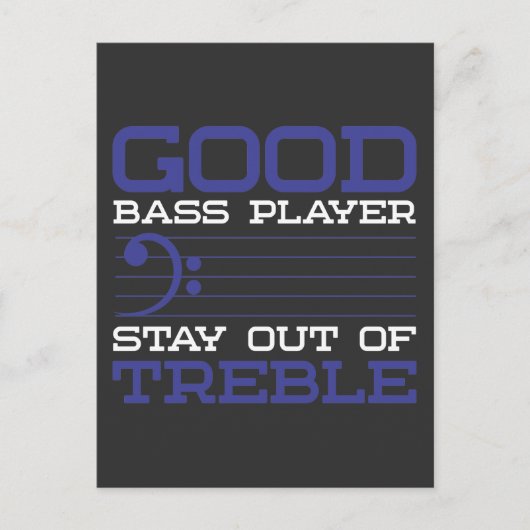 Funny Bass Clef Pun Treble Musiker Bassist Postkarte (Vorderseite)