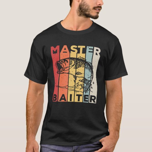 Funny Bass Fishing Gift - Master Baiter T-Shirt (Vorderseite)