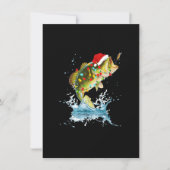 Funny Bass Fishing Weihnachtsmannmütze Christmas P Einladung (Vorderseite)