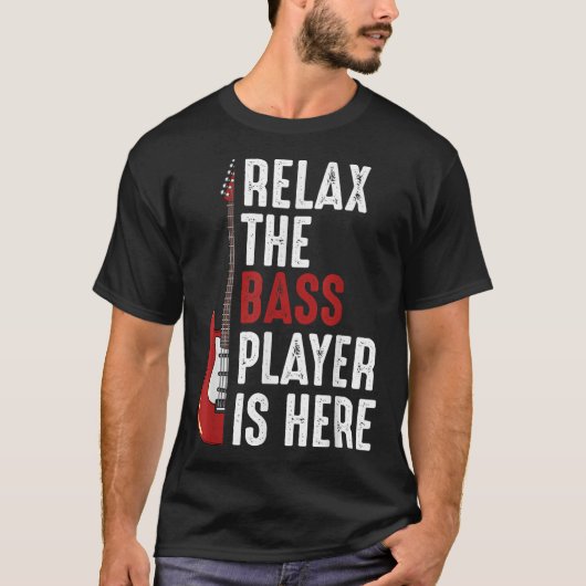 Funny Bass Player Musician Design T-Shirt (Vorderseite)