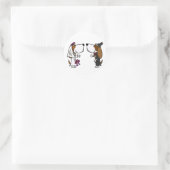 Funny Basset Hound Bridge und Groom Wedding Art Runder Aufkleber (Tasche)