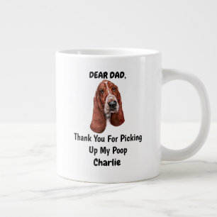 Funny Basset hound Dad Watercolor Canine Art Jumbo-Tasse