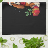 Funny Basset Hound Dog Christmas Outfits Santa Hat Geschirrtuch (Gefaltet)