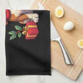 Funny Basset Hound Dog Christmas Outfits Santa Hat Geschirrtuch (Viertel Falte)