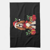 Funny Basset Hound Dog Christmas Outfits Santa Hat Geschirrtuch (Vertikal)