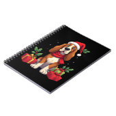 Funny Basset Hound Dog Christmas Outfits Santa Hat Notizblock (Linke Seite)