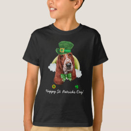 Funny Basset Hound Gold St Patricks Day T-Shirt