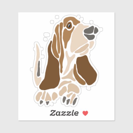 Funny Basset Hound Hund Abstrakte Kunst Aufkleber (Blatt)