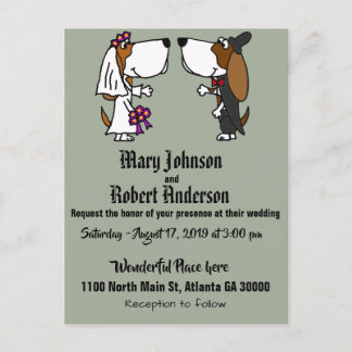 Funny Basset Hound Hund Einladung Hochzeit