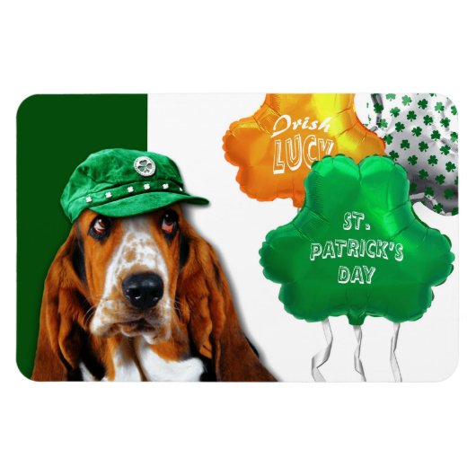 Funny Basset Hound St. Patrick's Day Geschenk Magnet (Horizontal)