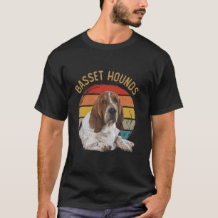 Funny Basset Hounds Dogs Vintage Art Niedlicher Ti T-Shirt