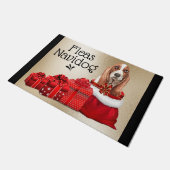 Funny Basset Hund Weihnachtsflohen navidog xmas Fußmatte (Schrägansicht)