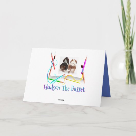 Funny Basset on Back to School Card w/Apple Karte (Rückseite)
