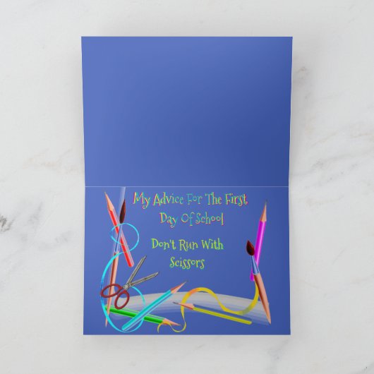 Funny Basset on Back to School Card w/Apple Karte (Innenseite)