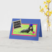 Funny Basset on Back to School Card w/Apple Karte (Gelbe Blume)