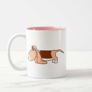 Funny Bassett Hochtouren-Argon personalisiert Zweifarbige Tasse