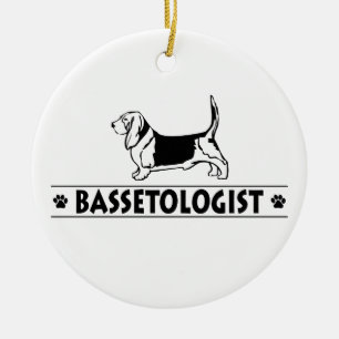 Funny Bassett Hund Keramik Ornament