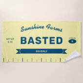 Funny BASTED Butter Stick Personalized Yellow Strandtuch (Vorderseite)