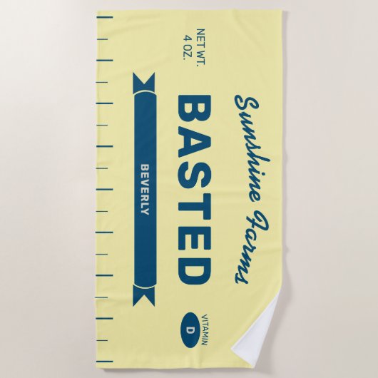 Funny BASTED Butter Stick Personalized Yellow Strandtuch (Vorderseite)