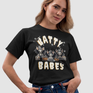 Funny Bat Hexe Batty Babes Halloween Matching T-Shirt