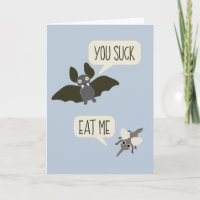 Funny Bat und Moskito Cartoon Light Blue Geburtsta