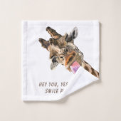 Funny Bath Handtuch Set Playful Giraffe - Custom T (Waschlappen)