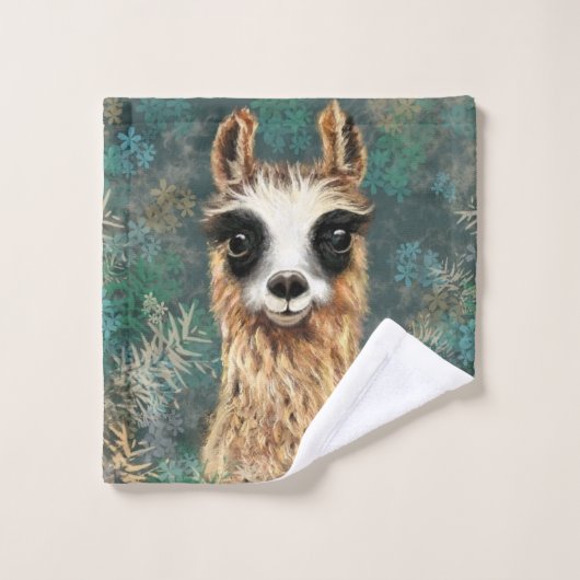 Funny Bath Handtücher mit Curious Baby Llama (Waschlappen)