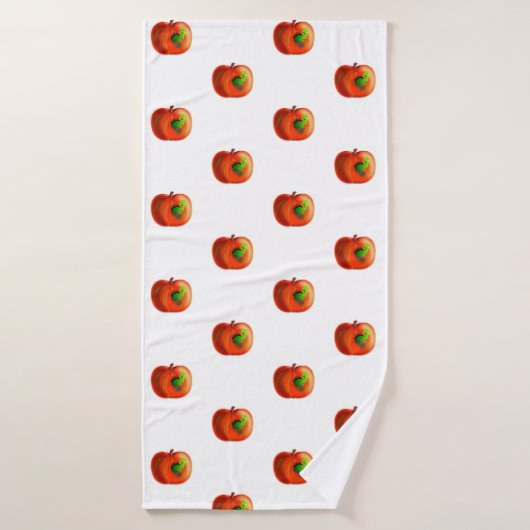 Funny Bath Handtücher mit Happy Apple Worm (Badehandtuch)