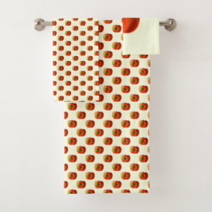 Funny Bath Handtücher mit Happy Worm in Red Apple