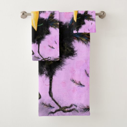 Funny Bath Handtücher mit In Liebe Crow (Insitu)