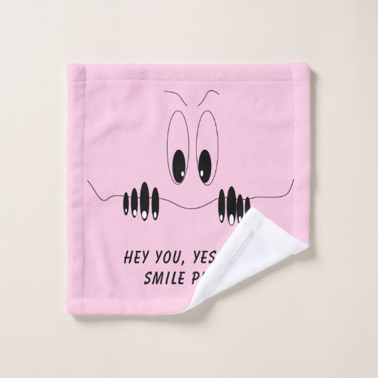 Funny Bath Handtücher mit Neugier Augen - Lächeln (Waschlappen)