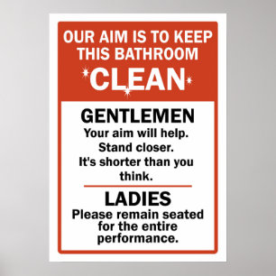 Funny Bathroom Etiquette Poster