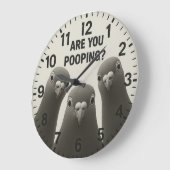 Funny bathroom pigeon are you pooping große wanduhr (Winkel)