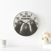 Funny bathroom pigeon are you pooping große wanduhr (Zuhause)