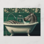 Funny Bathtub Zebra Postcard Postkarte (Vorderseite)