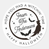 Funny Bats Happy Halloween Party Danke Runder Aufkleber (Vorderseite)