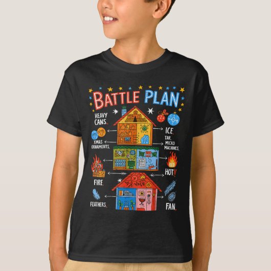 Funny Battle Plan Christmas Home Kids Hand Dawn Al T-Shirt (Vorderseite)