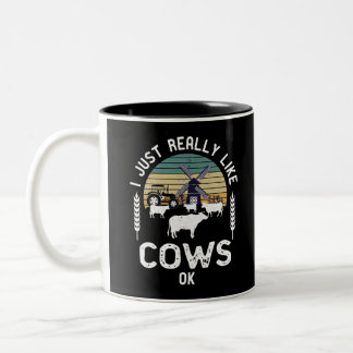 Funny Bauer Geschenk Idee, Kuh Lover Gegenwart Zweifarbige Tasse