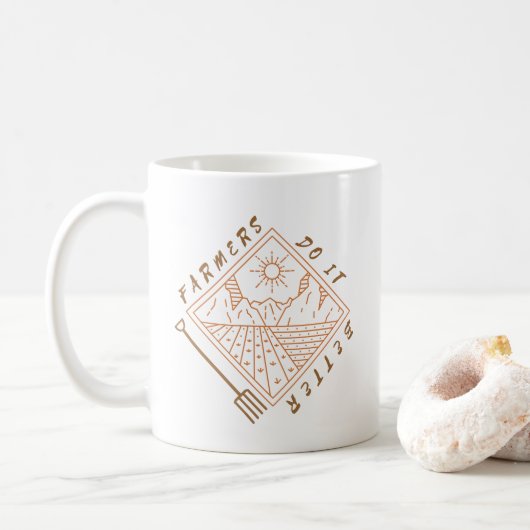 Funny Bauern macht es besser Kaffeetasse (Mit Donut)