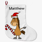Funny Bay Horse in Weihnachtsmannmütze Weihnachten Großer Weihnachtsstrumpf (Vorderseite)